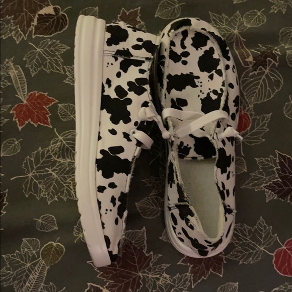 Shoes | Cow Print Hey Dude Look Alikes 